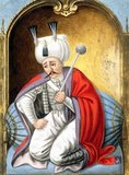 Selim I, Yavuz Sultân Selim Khan, Hâdim-ül Haramain-ish Sharifain (Servant of the Holy Cities of Mecca and Medina), nicknamed Yavuz 'the Stern' or 'the Steadfast', but often rendered in English as 'the Grim' (October 10, 1465/1466/1470 – September 22, 1520), was Sultan of the Ottoman Empire from 1512 to 1520.<br/><br/>He was also the first Ottoman Sultan to assume the title of Caliph of Islam. He was granted the title of 'Hâdim ül Haramain ish Sharifain' (Servant of the Holy Cities of Mecca and Medina), by the Sharif of Mecca in 1517.<br/><br/>Selim carried the empire to the leadership of the Sunni branch of Islam by his conquest of the Middle East. He represents a sudden change in the expansion policy of the empire, which had worked mostly against the West before his reign. The Ottoman Empire almost trebled in size during Selim's relatively short reign.